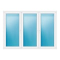 Dreiflügeliges Fenster 238x170 cm Weiß