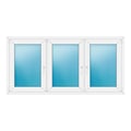 Dreiflügeliges Fenster 190x94 cm Weiß