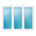 Dreiflügeliges Fenster 226x176 cm Weiß