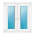 Zweiflügeliges Fenster 84x94 cm Weiß