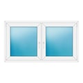 Zweiflügeliges Fenster 158x88 cm Weiß