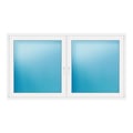 Zweiflügeliges Fenster 214x119 cm Weiß