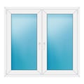 Zweiflügeliges Fenster 138x128 cm Weiß