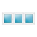 Dreiflügeliges Fenster 182x72 cm Weiß