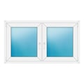 Zweiflügeliges Fenster 144x82 cm Weiß
