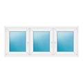 Dreiflügeliges Fenster 180x74 cm Weiß