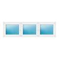 Dreiflügeliges Fenster 240x70 cm Weiß
