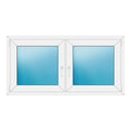 Zweiflügeliges Fenster 146x74 cm Weiß