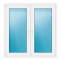 Zweiflügeliges Fenster 127x130 cm Weiß