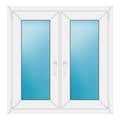 Zweiflügeliges Fenster 96x98 cm Weiß