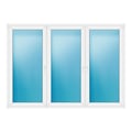 Dreiflügeliges Fenster 252x180 cm Weiß