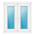 Zweiflügeliges Fenster 82x90 cm Weiß
