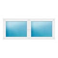 Zweiflügeliges Fenster 224x92 cm Weiß