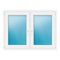 Zweiflügeliges Fenster 132x98 cm Weiß