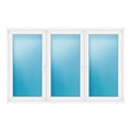 Dreiflügeliges Fenster 236x150 cm Weiß