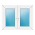 Zweiflügeliges Fenster 104x84 cm Weiß