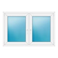 Zweiflügeliges Fenster 144x96 cm Weiß