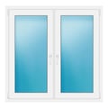 Zweiflügeliges Fenster 130,5x129 cm Weiß