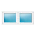 Zweiflügeliges Fenster 166x72 cm Weiß