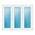 Dreiflügeliges Fenster 152x126 cm Weiß