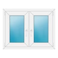 Zweiflügeliges Fenster 98x76 cm Weiß