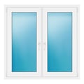 Zweiflügeliges Fenster 126x125 cm Weiß