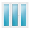 Dreiflügeliges Fenster 152x148 cm Weiß