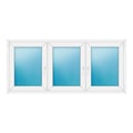 Dreiflügeliges Fenster 198x90 cm Weiß