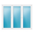 Dreiflügeliges Fenster 216x178 cm Weiß
