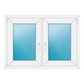 Zweiflügeliges Fenster 108x78 cm Weiß