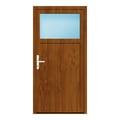 Nebeneingangstür 90x180 cm Golden Oak genarbt 1/3 Glas