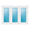 Dreiflügeliges Fenster 150x106 cm Weiß