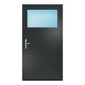 Nebeneingangstür 101x190 cm Anthrazitgrau genarbt 1/3 Glas