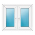 Zweiflügeliges Fenster 90x78 cm Weiß