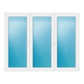 Dreiflügeliges Fenster 230x180 cm Weiß