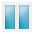 Zweiflügeliges Fenster 121x125 cm Weiß