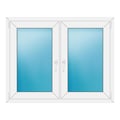 Zweiflügeliges Fenster 126x100 cm Weiß