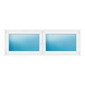 Zweiflügeliges Fenster 210x72 cm Weiß