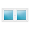 Zweiflügeliges Fenster 138x74 cm Weiß