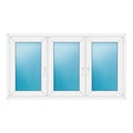 Dreiflügeliges Fenster 174x96 cm Weiß