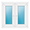 Zweiflügeliges Fenster 84x82 cm Weiß