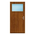 Nebeneingangstür 100x210 cm Golden Oak genarbt 1/3 Glas