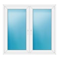 Zweiflügeliges Fenster 146x138 cm Weiß