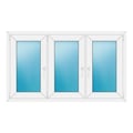 Dreiflügeliges Fenster 156x92 cm Weiß