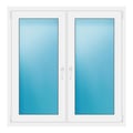 Zweiflügeliges Fenster 129x130 cm Weiß
