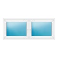 Zweiflügeliges Fenster 186x76 cm Weiß
