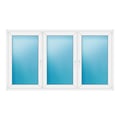 Dreiflügeliges Fenster 226x128 cm Weiß