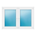 Zweiflügeliges Fenster 144x100 cm Weiß