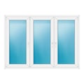 Dreiflügeliges Fenster 190x136 cm Weiß