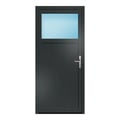 Nebeneingangstür 94x206 cm Anthrazit genarbt 1/3 Glas
